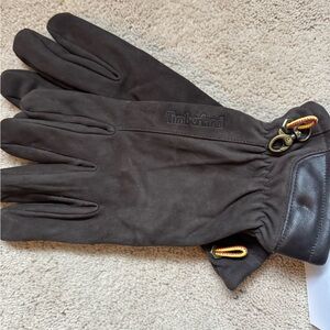 Timberland Men's Dark Brown Leather Gloves